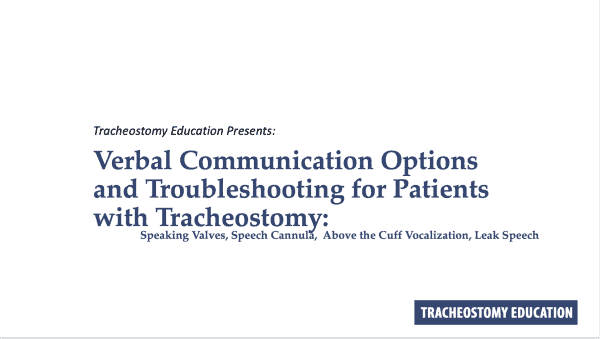 Tracheostomy communication webinar